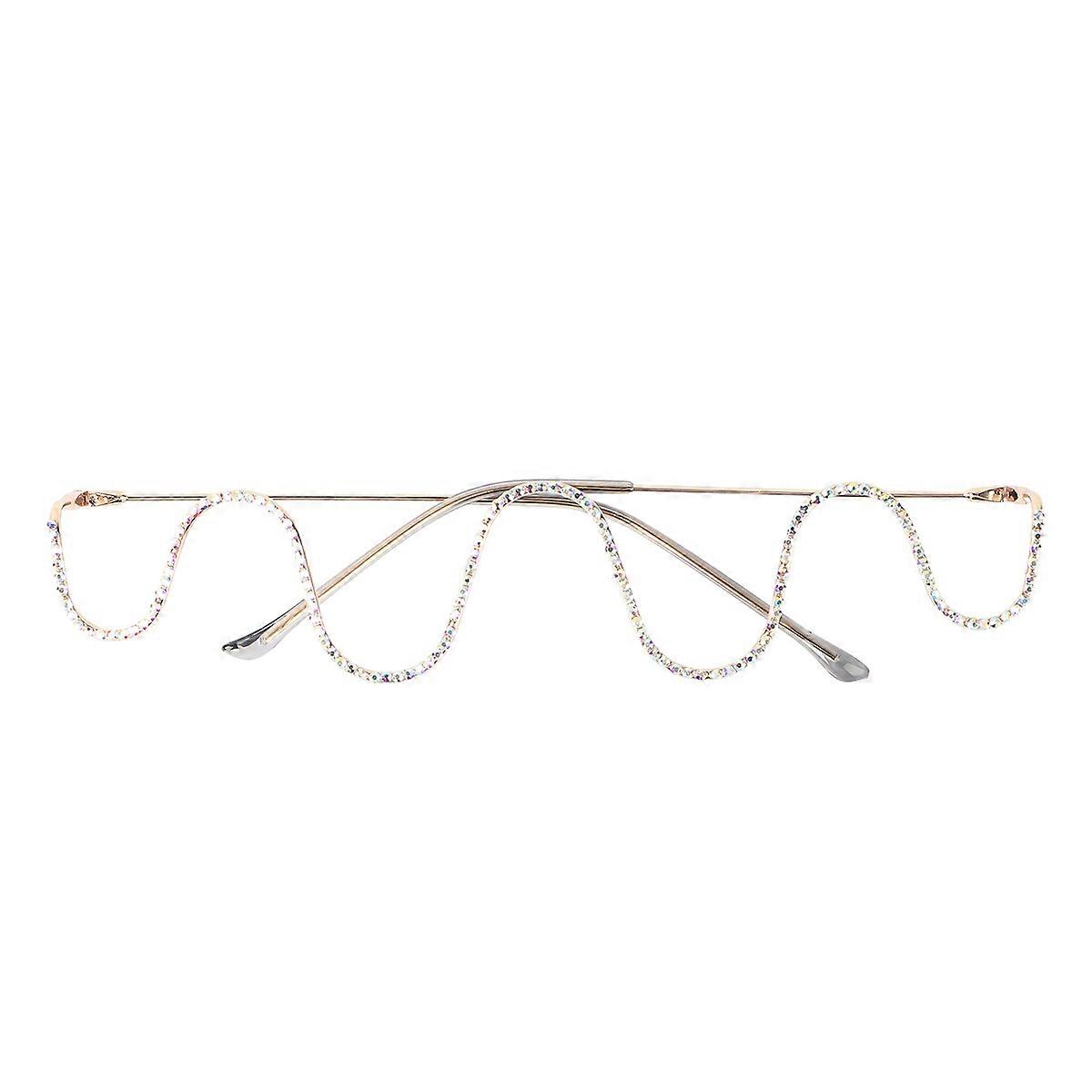 Stylish Semi-rimless Glasses Lensless Frame Designed For Women Suitable For Holidays 1Pack