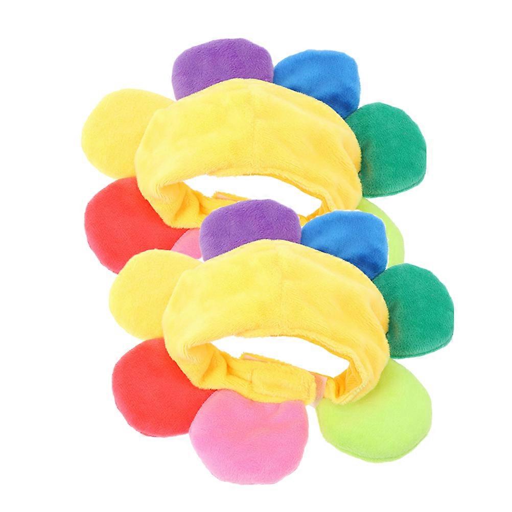 Soft Plush Sunflower Cat Hat for Cat 6Pcs Set for Party Use