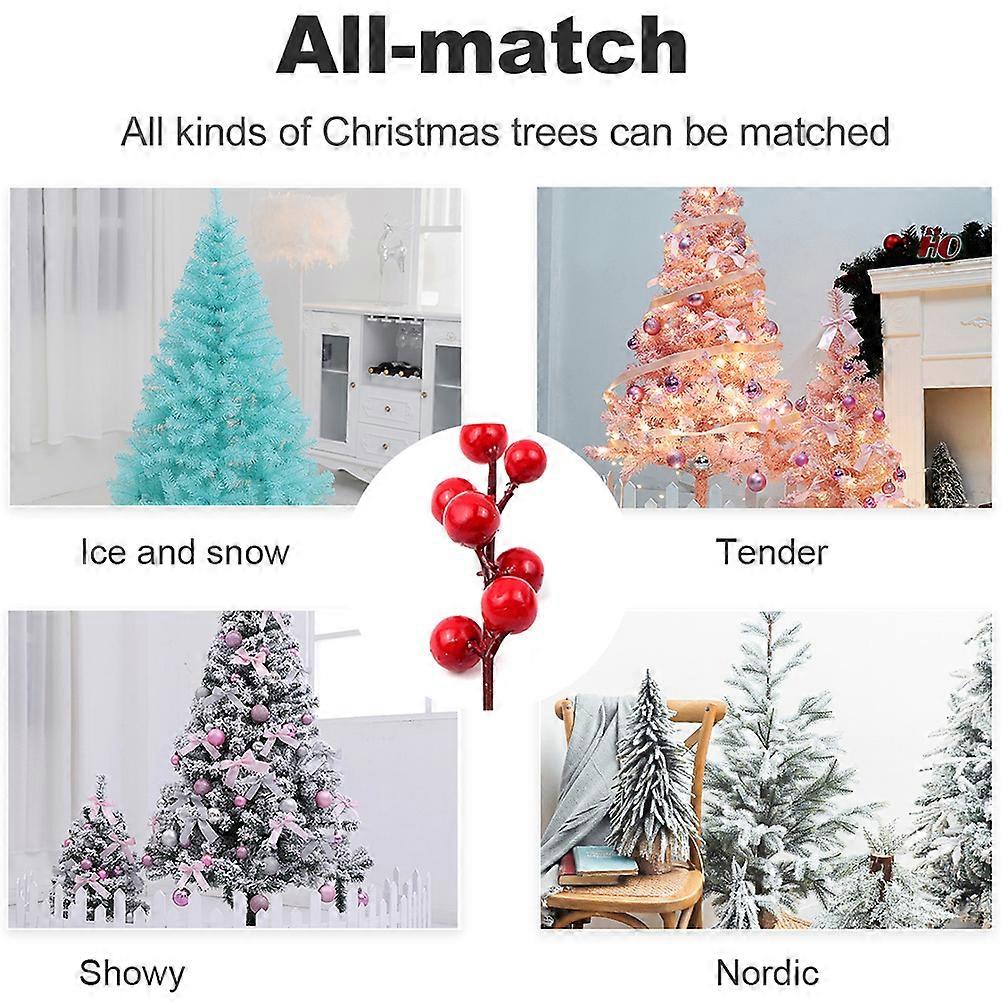 Red Artificial Berries Simulation Berries Picks for Decoration 40Pcs