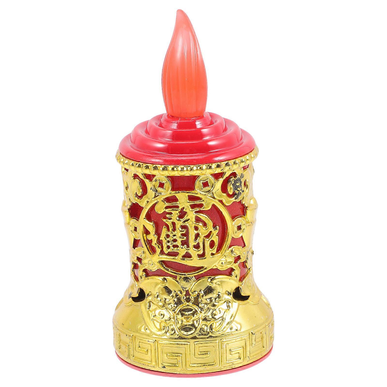 Candle LED Lamp Simulation Candle Light for Decor 2Pcs Golden Reusable LED