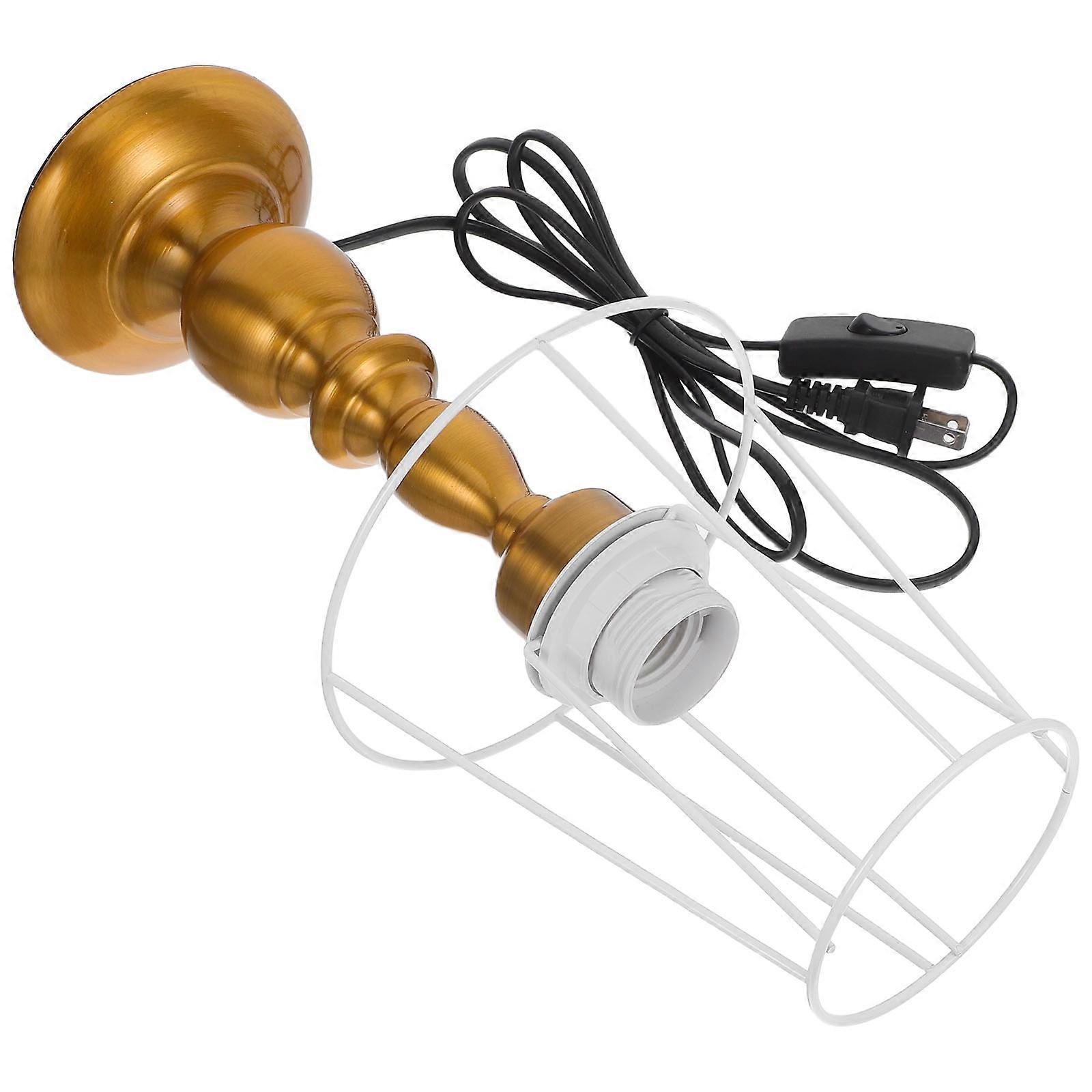 Retro Desk Lamp Vintage Wire Lampshade Frame for Crafts 1Set