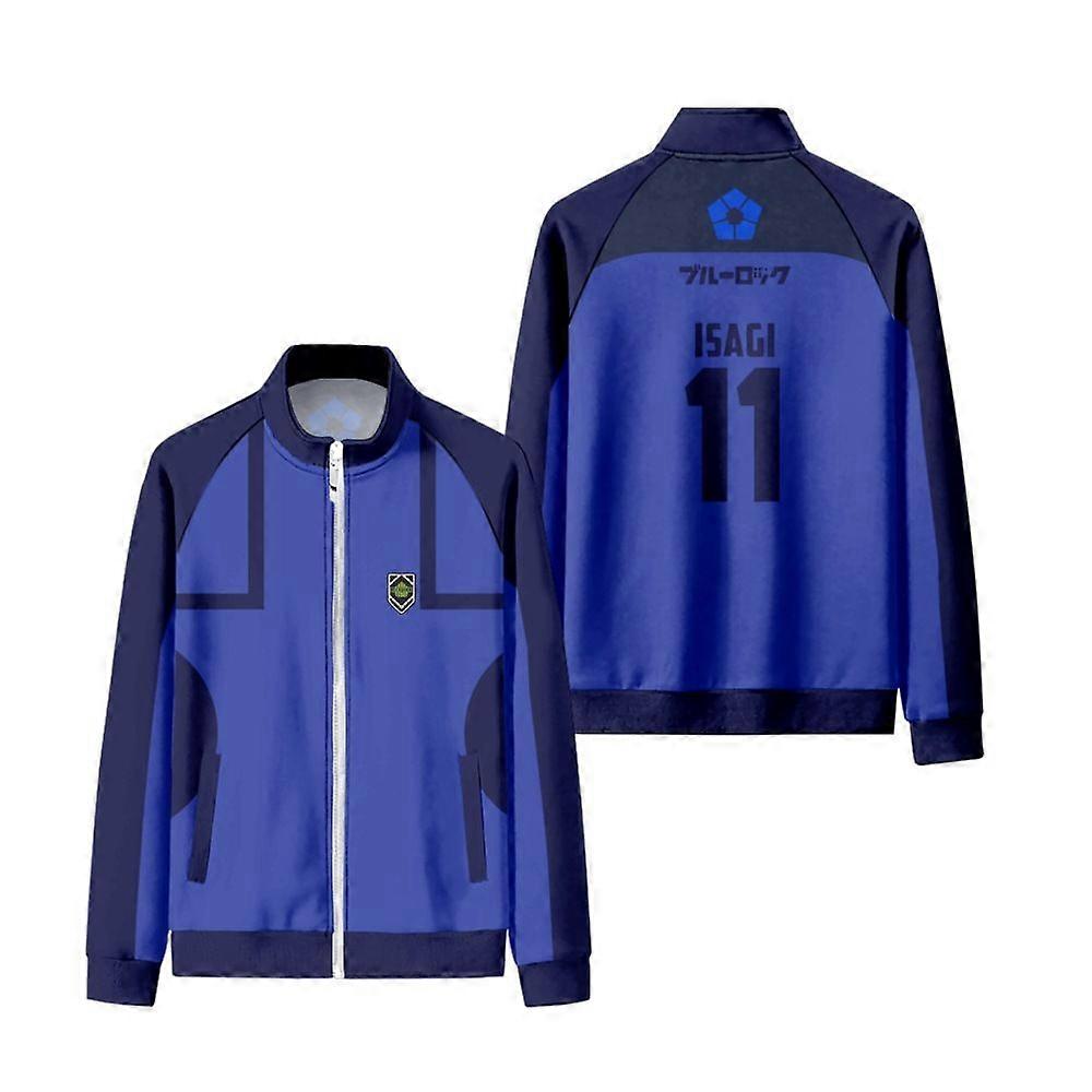 2025 BLUE LOCK Anime Character Col montant Sweat à capuche zippé Coupe décontractée Veste à imprimé numérique