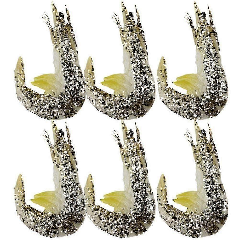 6pcs Food Models Artificial Shrimp Models Realistic Shrimp Decors Photo Props