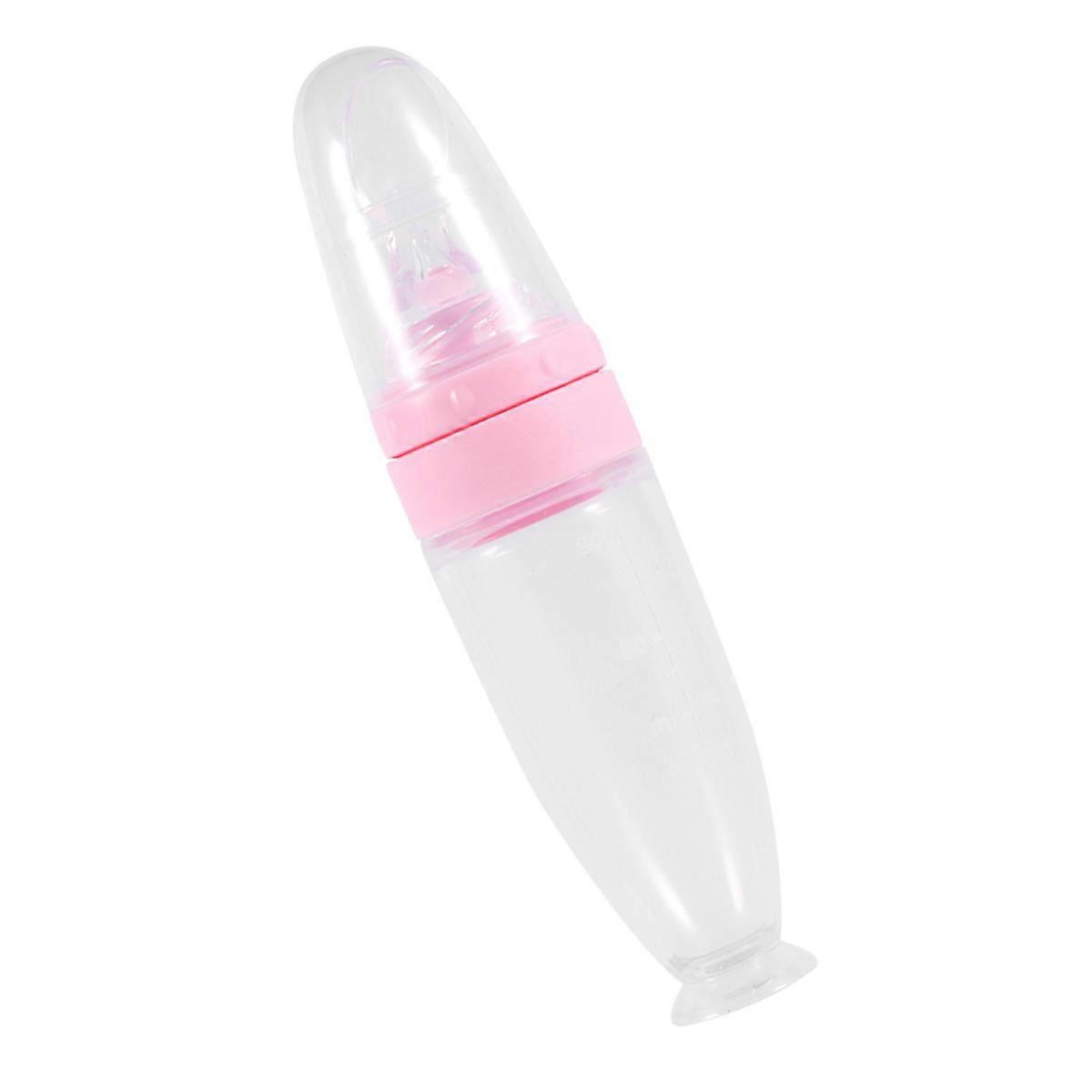 Feeding Bottles Silicone Baby Feeder for Squeezing Spoon Pink