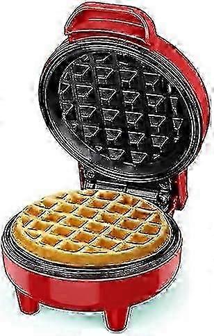 Mini Waffle Maker with Non-Stick Plates, Ready Indicator Light, Compact Design for Home Use