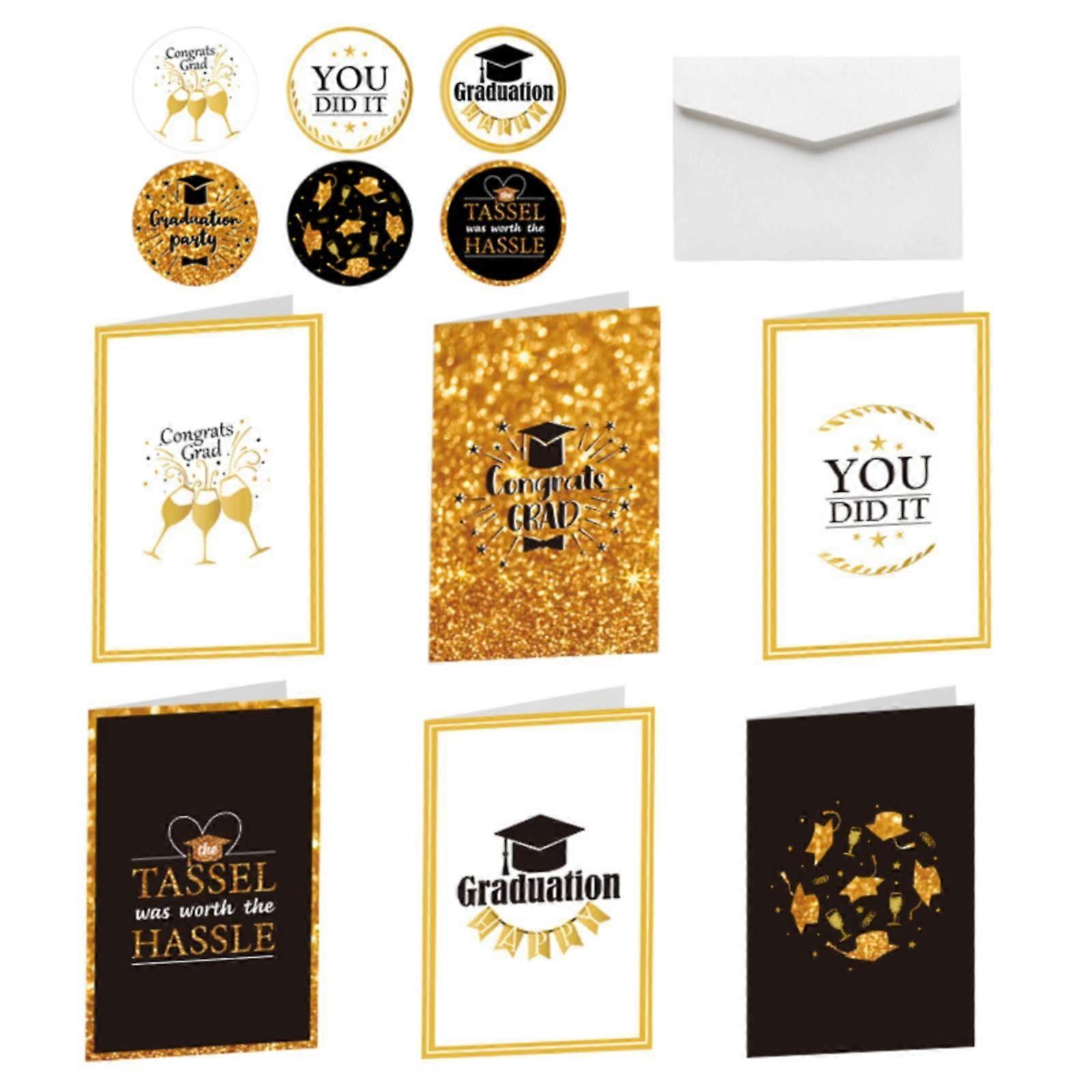WRXMIJNHGSA Graduation Season Greeting Card Blessing Card Grad Graduation Party Invitation Card With 6 Sets Of Envelope Stickers