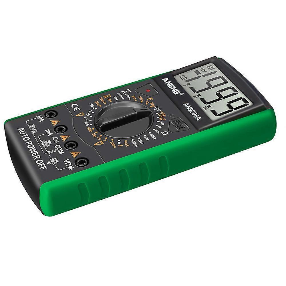 Digital Multimeter AN9205A 3 1/2 LCD Display 1999 Count Manual Range AC DC Voltage Resistance Capacitance Transistor Tester with Backlight