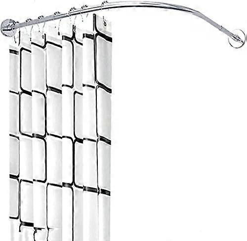 Curved Shower Curtain Rod Rust  Expandable No Drilling L Shaped Adjustable Rustproof Rail Holder 7095CM 105165CM