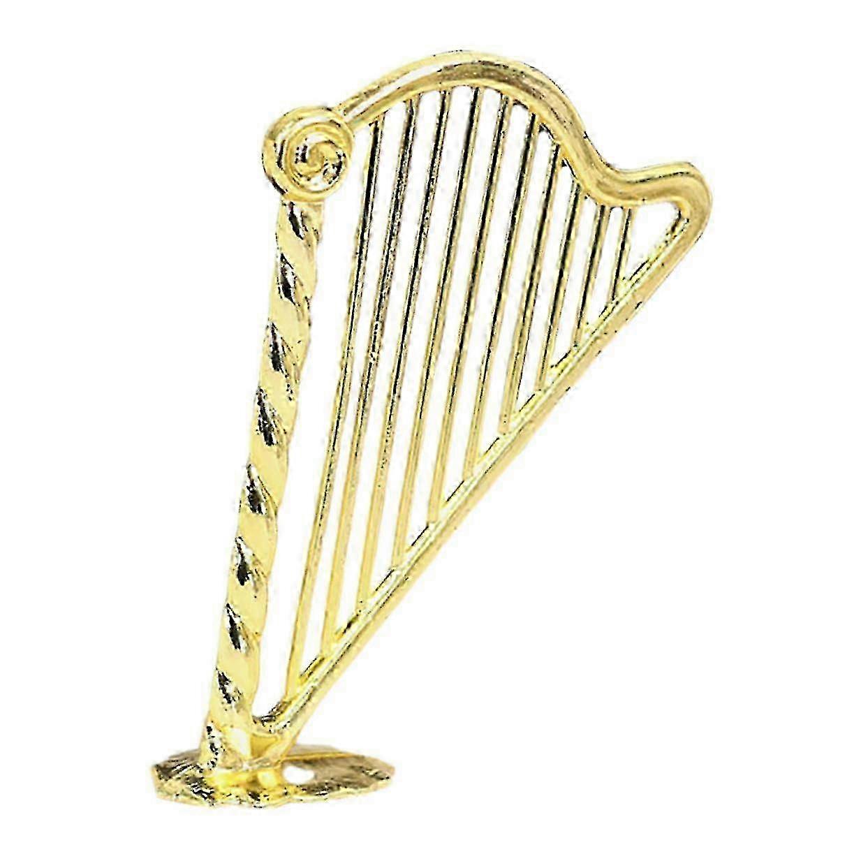 Harp Model for Decoration Realistic Mini Instrument for DIY Projects, Processed and for Creative Room Styling