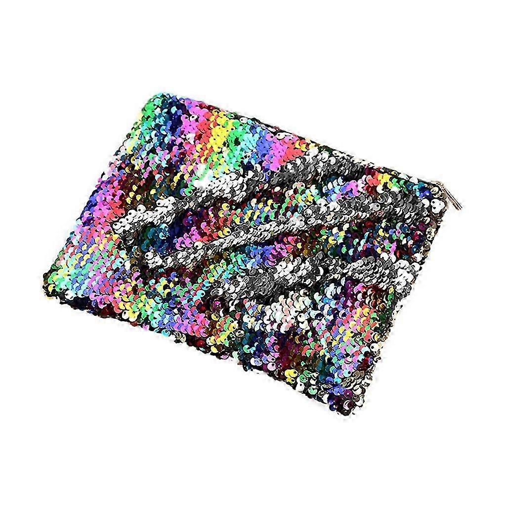 Sequins Pencil Case Large Capacity Zipper Bag For Stationery Storage