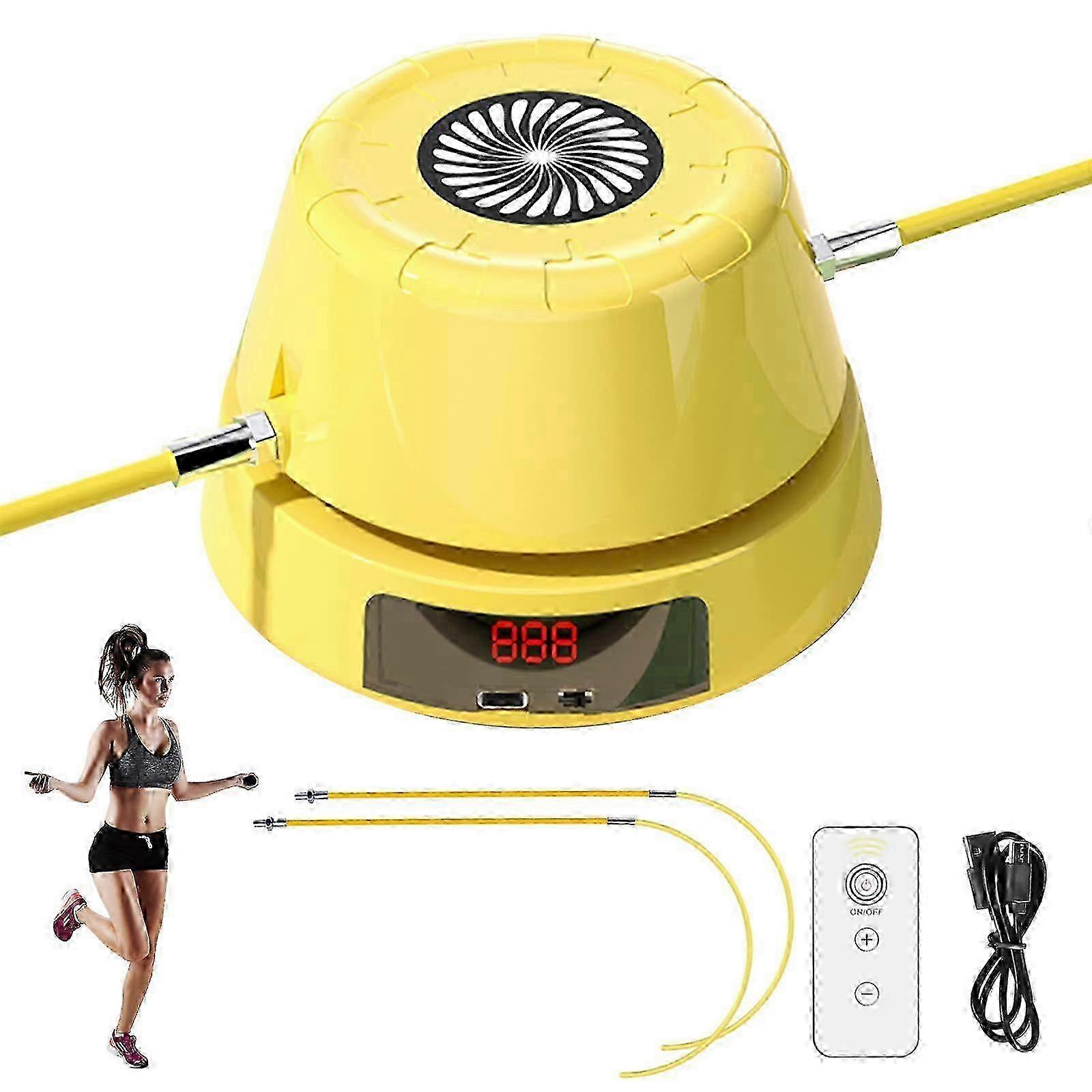 Jump Rope Machine, Intelligent Automatic Electric Rope Skipping Machine, Adjustment Multiplayer Jumping Rope with LED Display Counter
