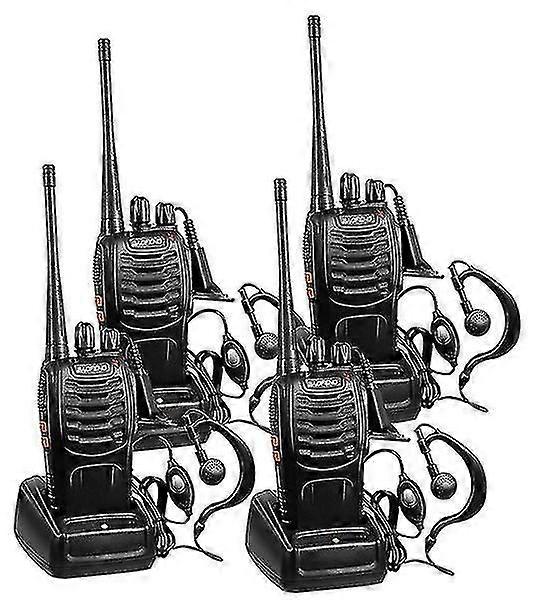 Rechargeable Long Range Two-way Radios with Earpiece, 2 - 4 Pack, Uhf 400 - 470mhz, Li - ion Battery and Charger Included