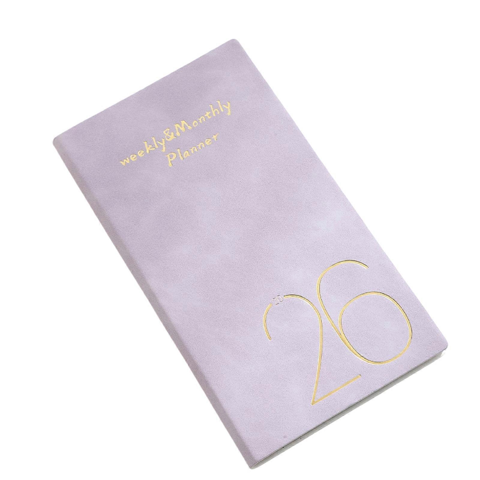 2026 Monthly Weekly Academic Planner Portable 12 Month Day Planner Notebook 120 Pages Dated for Scheduling 3.7x6.9Inch  Purple