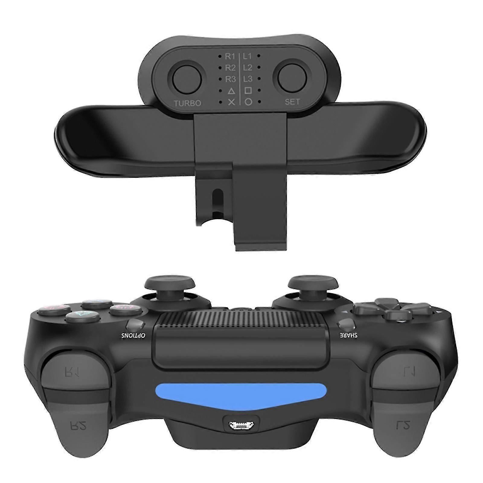Ps4 Back Clip Extender Black, Ps4 Controller Paddles Back Button Attachment/turbo Function Fps/customization Mapping Buttons/audio Jack