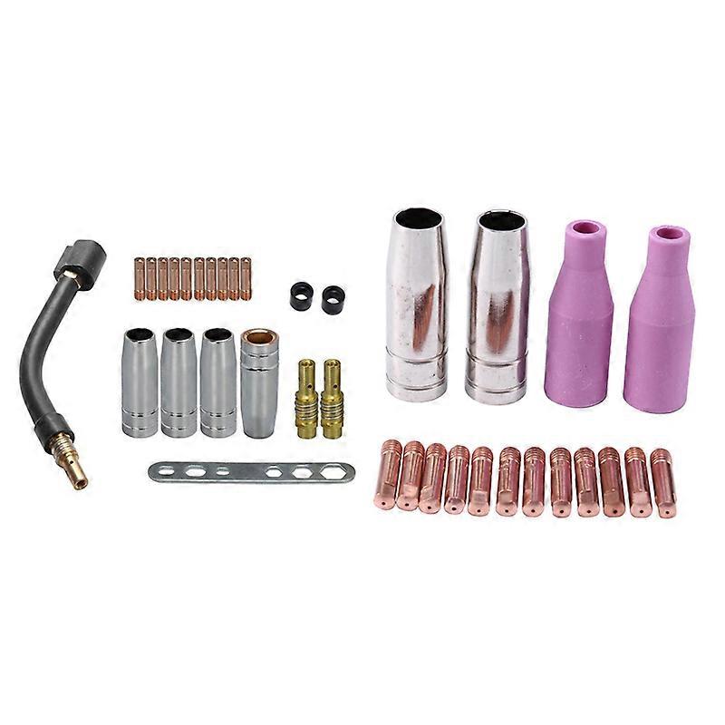1set Mig Set of Nozzles 16Pcs AK15 & 20 Pcs 15Ak Binzel Torch Consumables Electrode and Shield Cups and Link Rod Tips