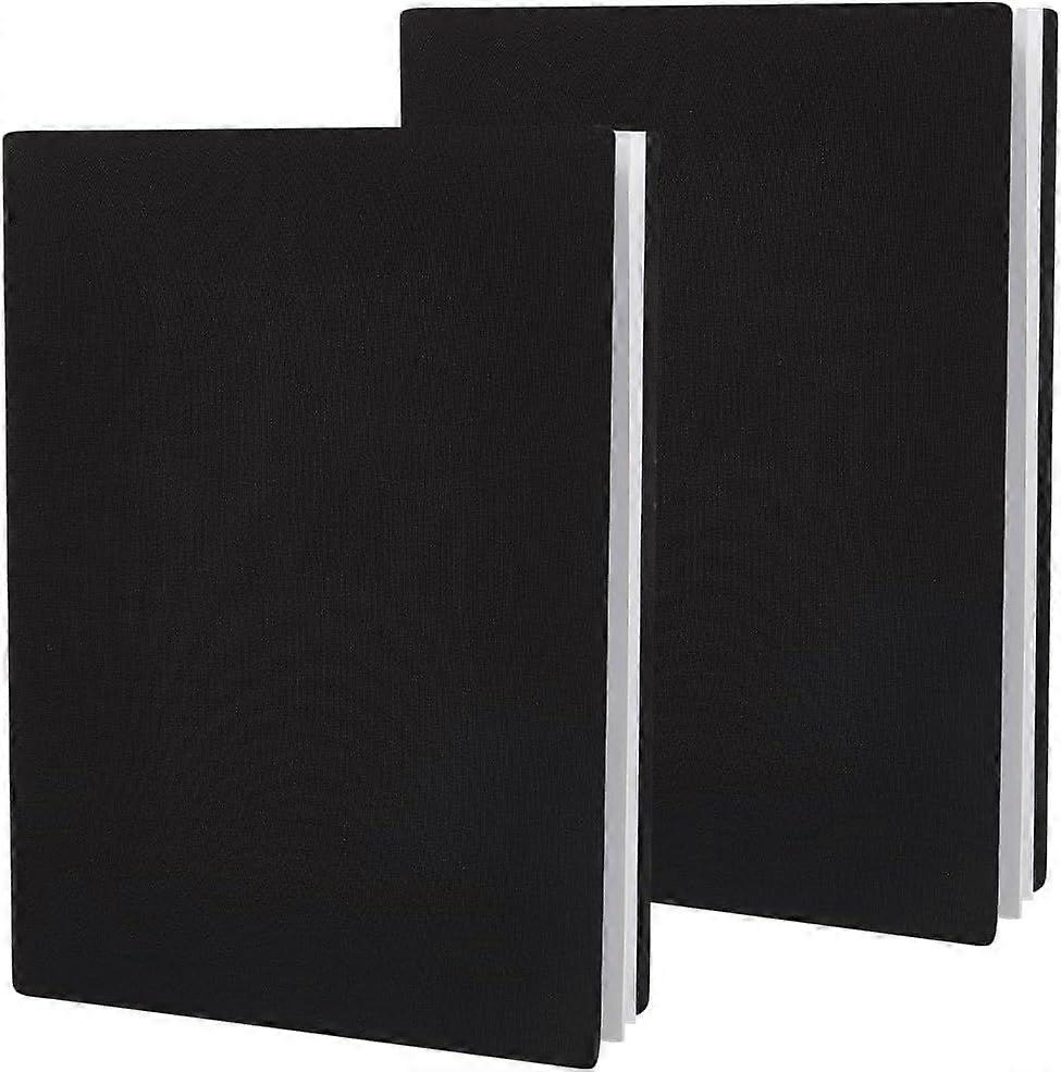 2Pcs Elastic Book Covers Black Book Cover Protector 7 x 13in Cloth Stretchable up to 7 x 9in Notebook Wrap Sleeve Rectangle Reusable Protective Cover 