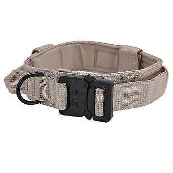 w Traction Dog Collar with Buckle Nylon Iron Training Hunting Collar Pet Accessory for OutdoorKhaki L