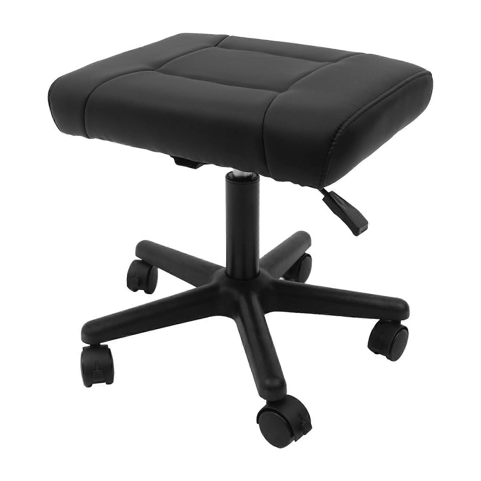 Footrest Stool Under Desk Adjustable Height Ottoman with Wheels for Office and Home Use