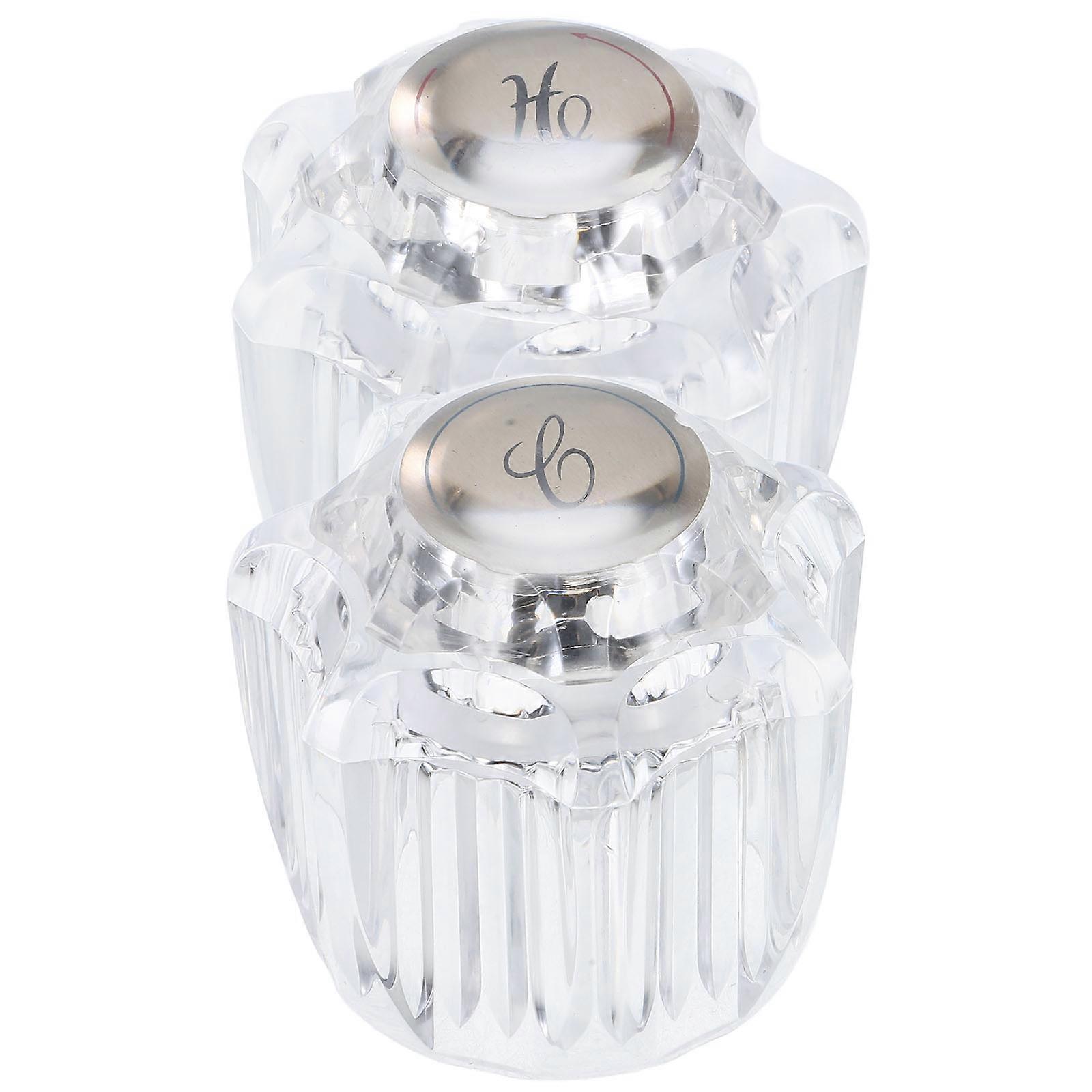 Bathtub Knobs Universal Design for Bathroom Fixtures Easy Installation Hot and Cold Water Control ABS Material 2Set