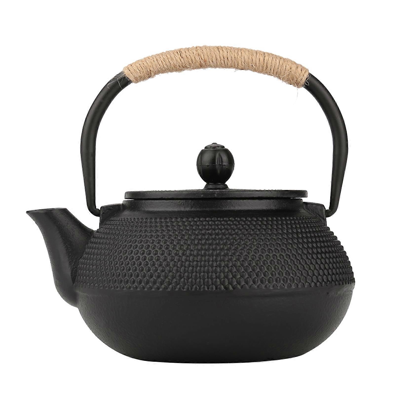 Dekaim Cast Iron Kettle, 800ml Japanese Style Cast Iron Kettle Teapot + Removable Infuser/Strainer Tea Pot