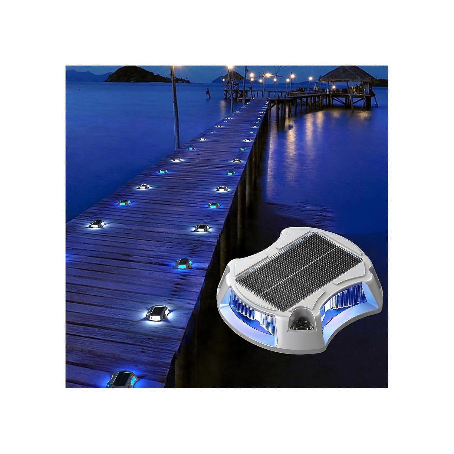 12 Pack Solar Driveway Lights with 12 Color Modes, IP68 Waterproof HeavyDuty LED Deck and Dock Lighting
