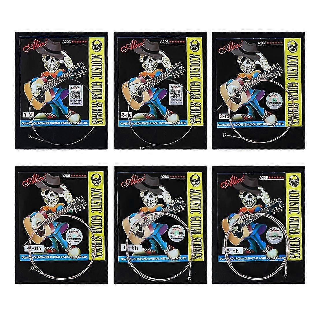 A206SL Acoustic Guitar Strings String Set Stainless Steel Coated Phosphor Bronze Anti-Rust 1St-6Th