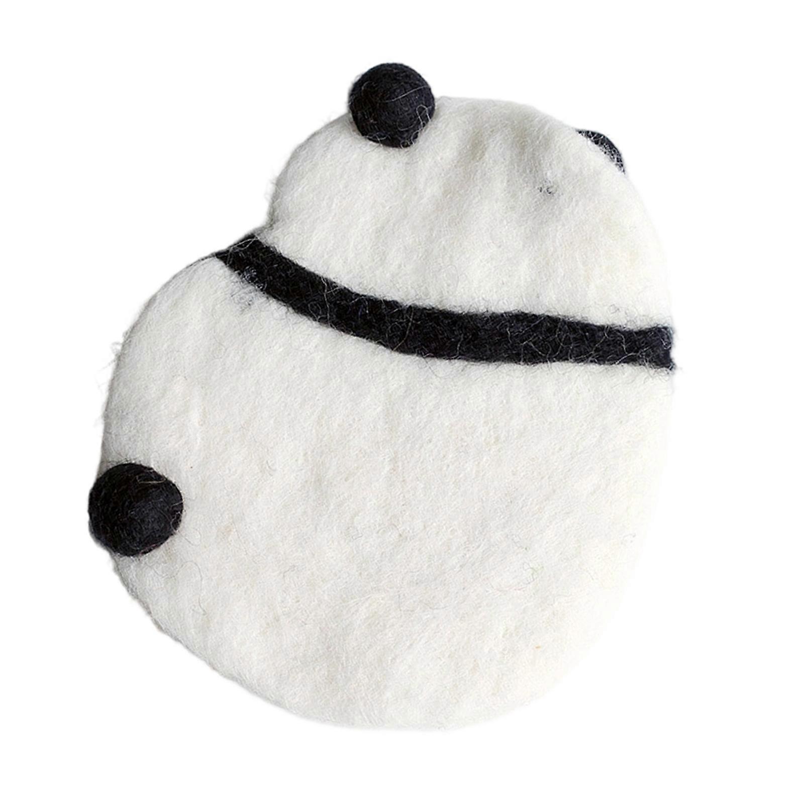 Creative Handcrafted Coaster Set With Funny Animal Pattern Natural Wool Materials Multipurpose Desk Accessory Multicolor