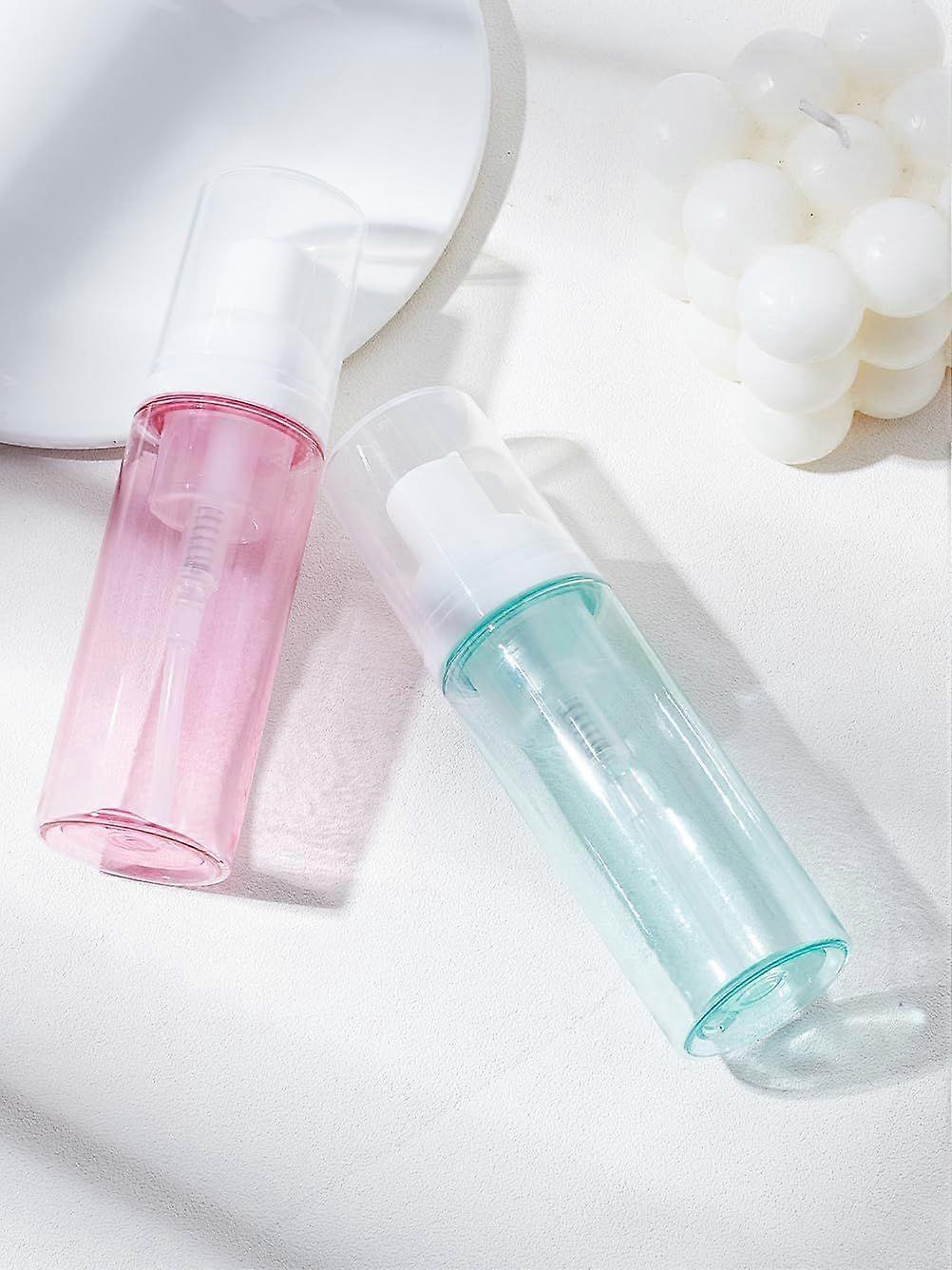 2Pcs Refillable Spray Bottles Column Clear Empty Fine Mist Bottle with Fine Mist Sprayer Dust Cap Travel Foam Pump Containers for Essential Oil Cleani