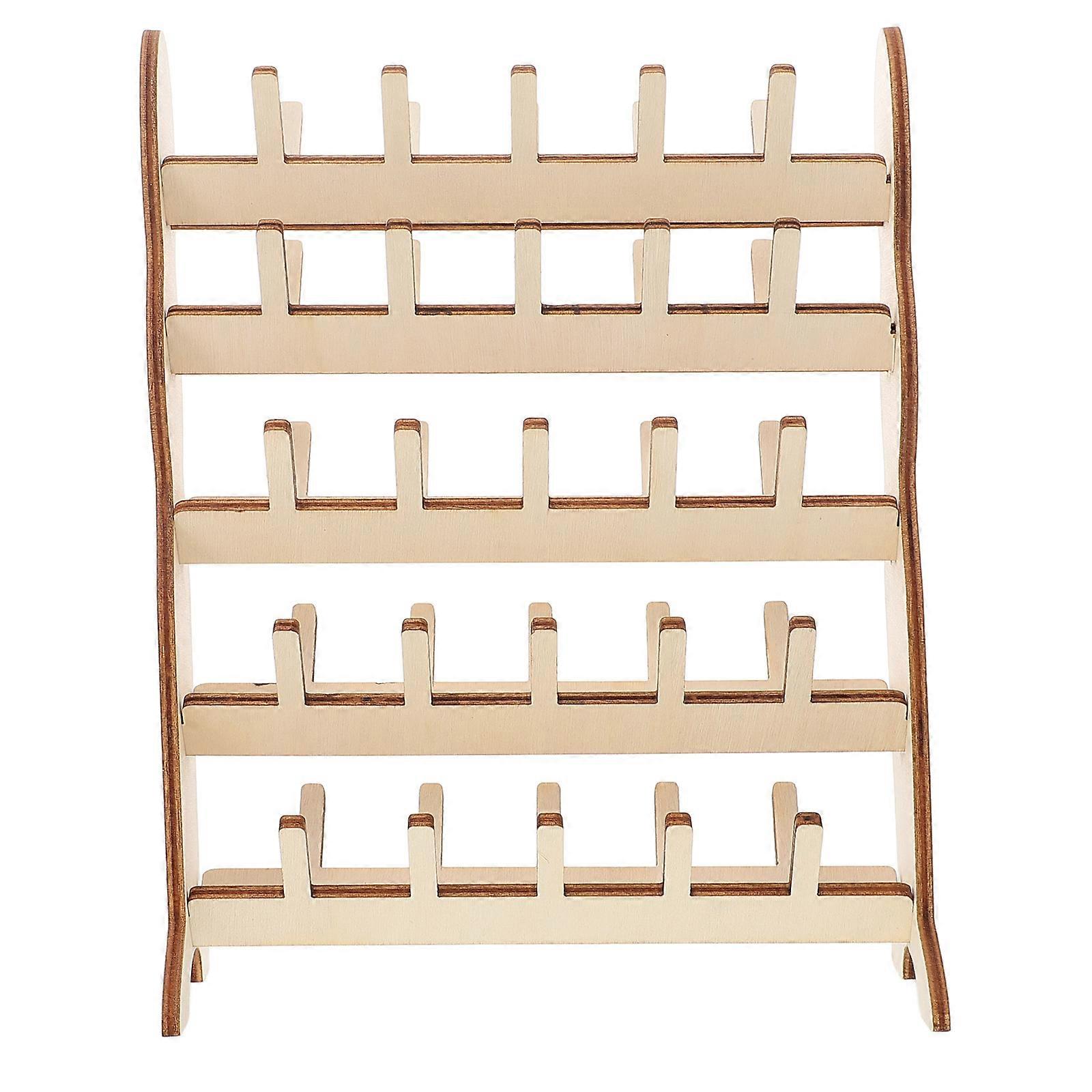 Thread Organizer Wooden Embroidery Thread Holder for Storage Use