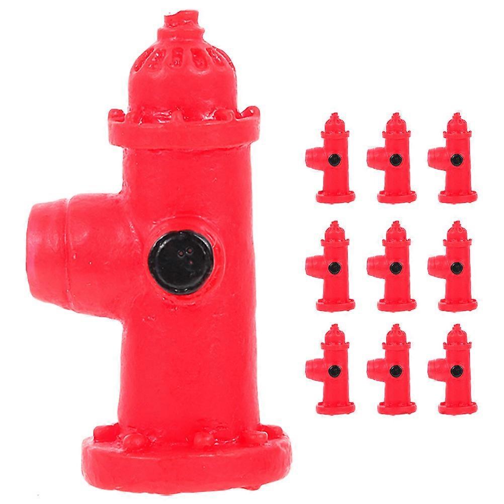 Traffic Sign Model Resin Mini Fire Hydrant for Decor 10Pcs Sand Table Decoration