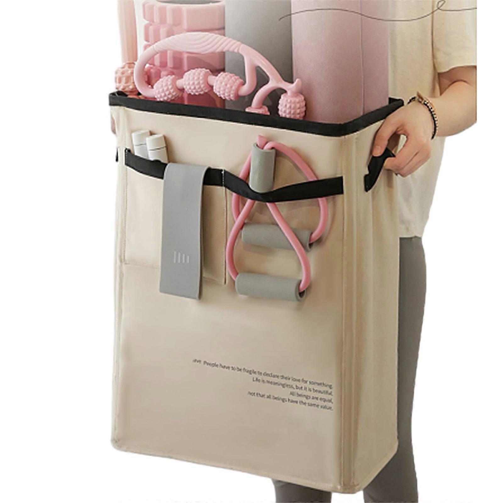 Λειτουργικός εξοπλισμός χαλιών γιόγκα Ράφι αθλητικού εξοπλισμού Θήκη προμηθειών γυμναστικής Ράφι αποθήκευσης γυμναστηρίου για διάφορους εξοπλισμούς προπόνησης Κίτρινο