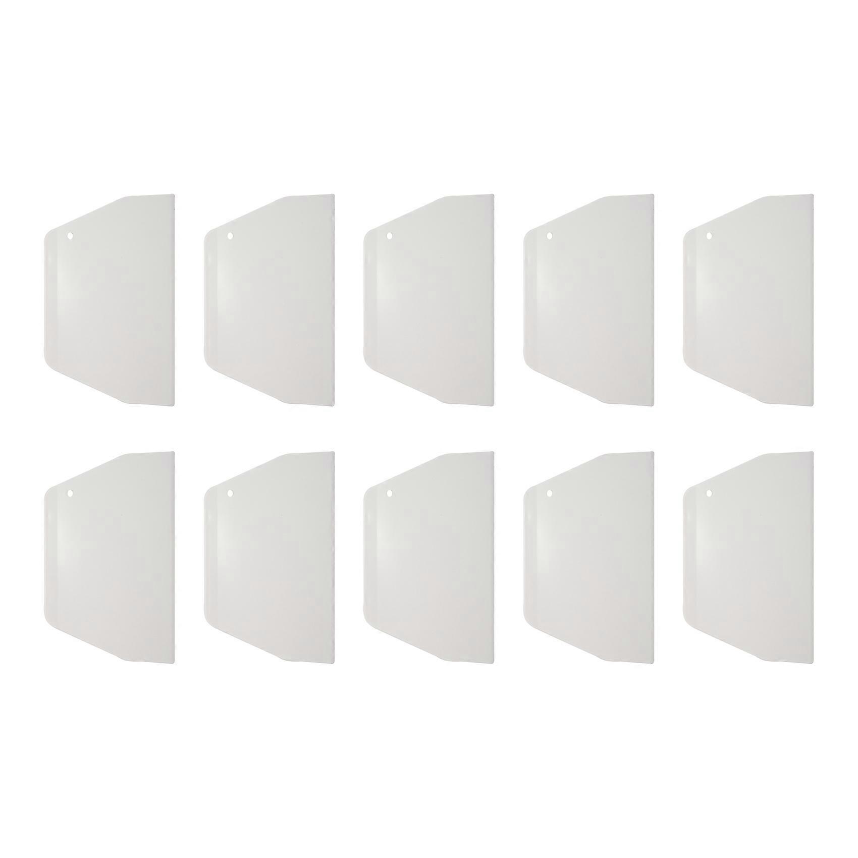 10X Flat White Plastic Cake Decorator Dough Pastry Scraper Tool 19 cm x 12.5cm