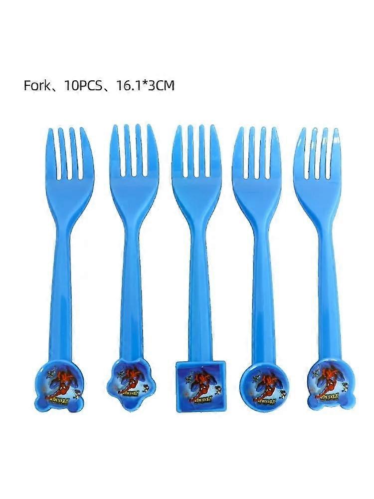 Disney Spider Man themed birthday paper plates cups tissues knives forks spoons party decorations tableware supplies 10PCS fork