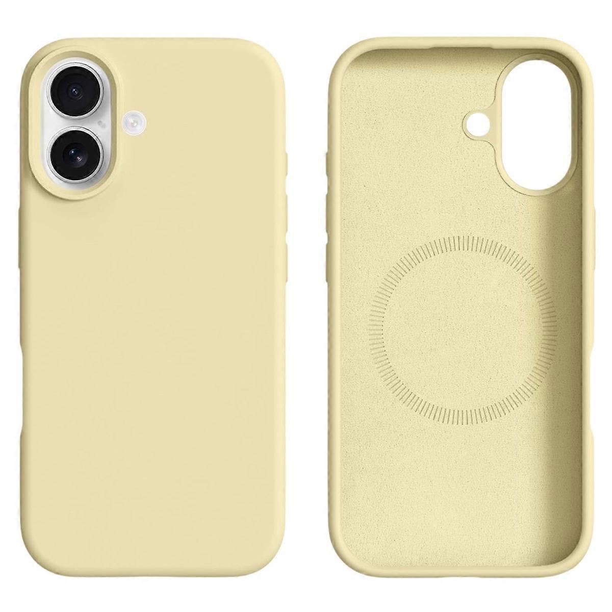 For iPhone 16 Case Compatible with MagSafe Liquid Silicone + PC Phone Cover