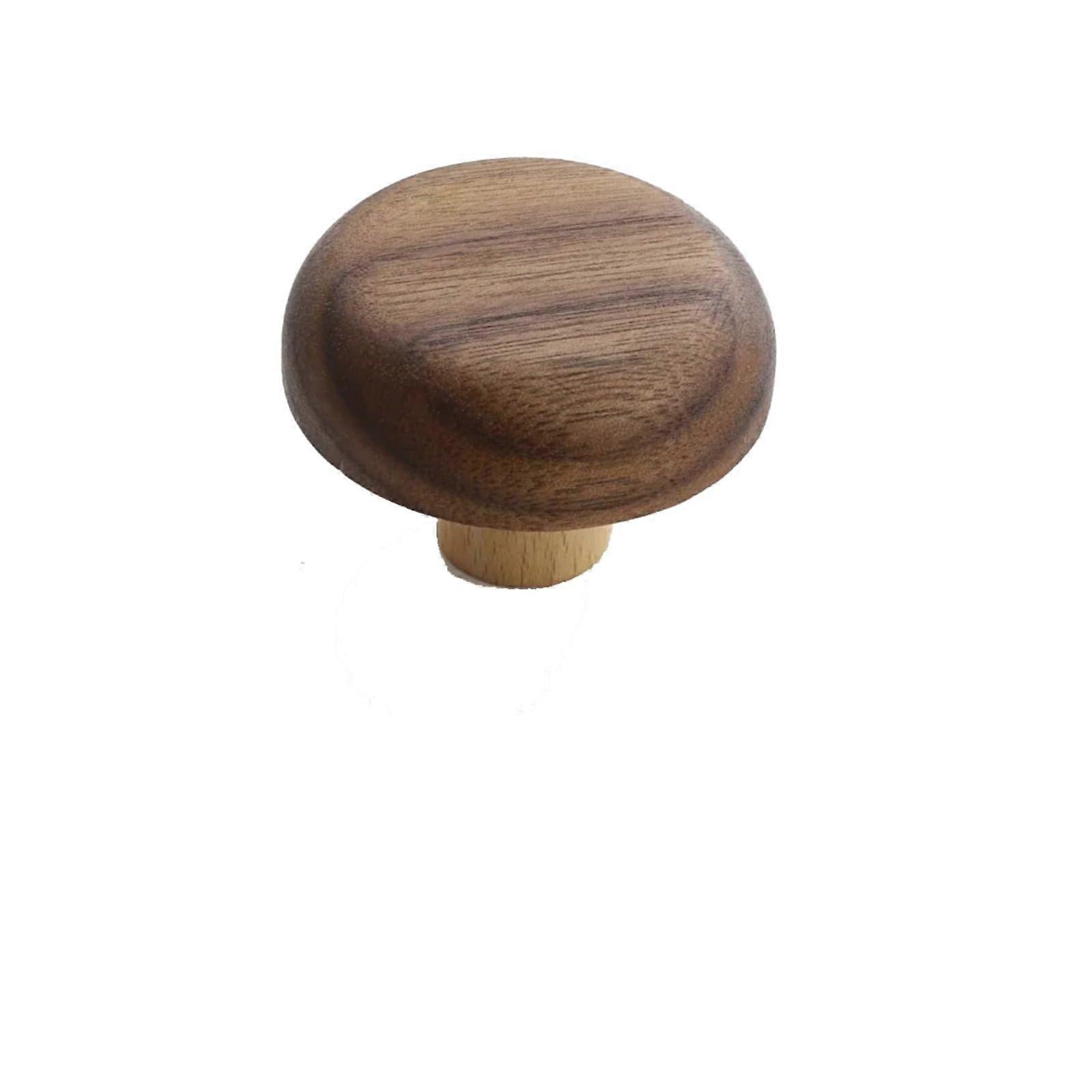 Wooden Cabinet Knobs Round Walnut Nordic Drawer Pulls Natural Wardrobe Handles Sleek Design