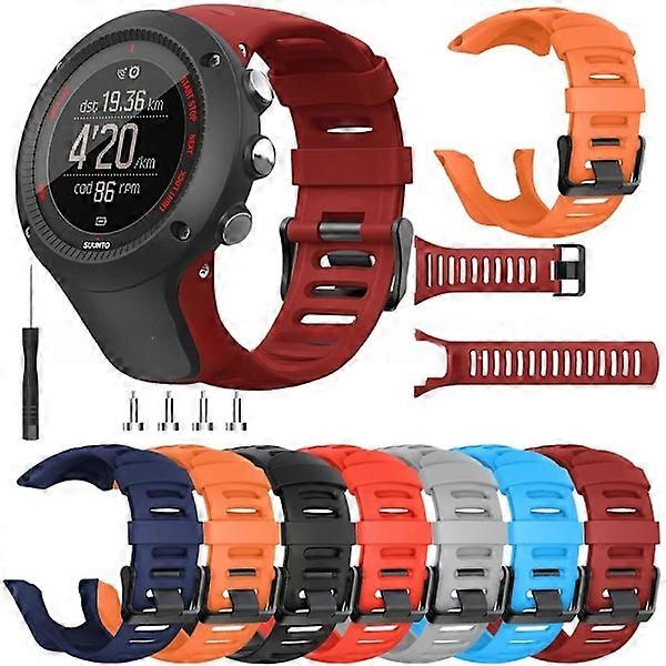 Suunto Ambit 1 2 3 Silicone Strap - Durable Soft Strap with Buckle Red