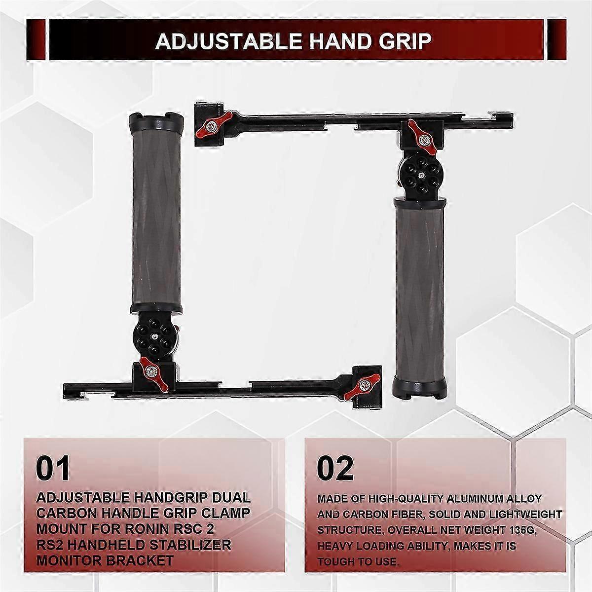 Adjustable Handgrip Dual Carbon Handle Grip Clamp Mount for