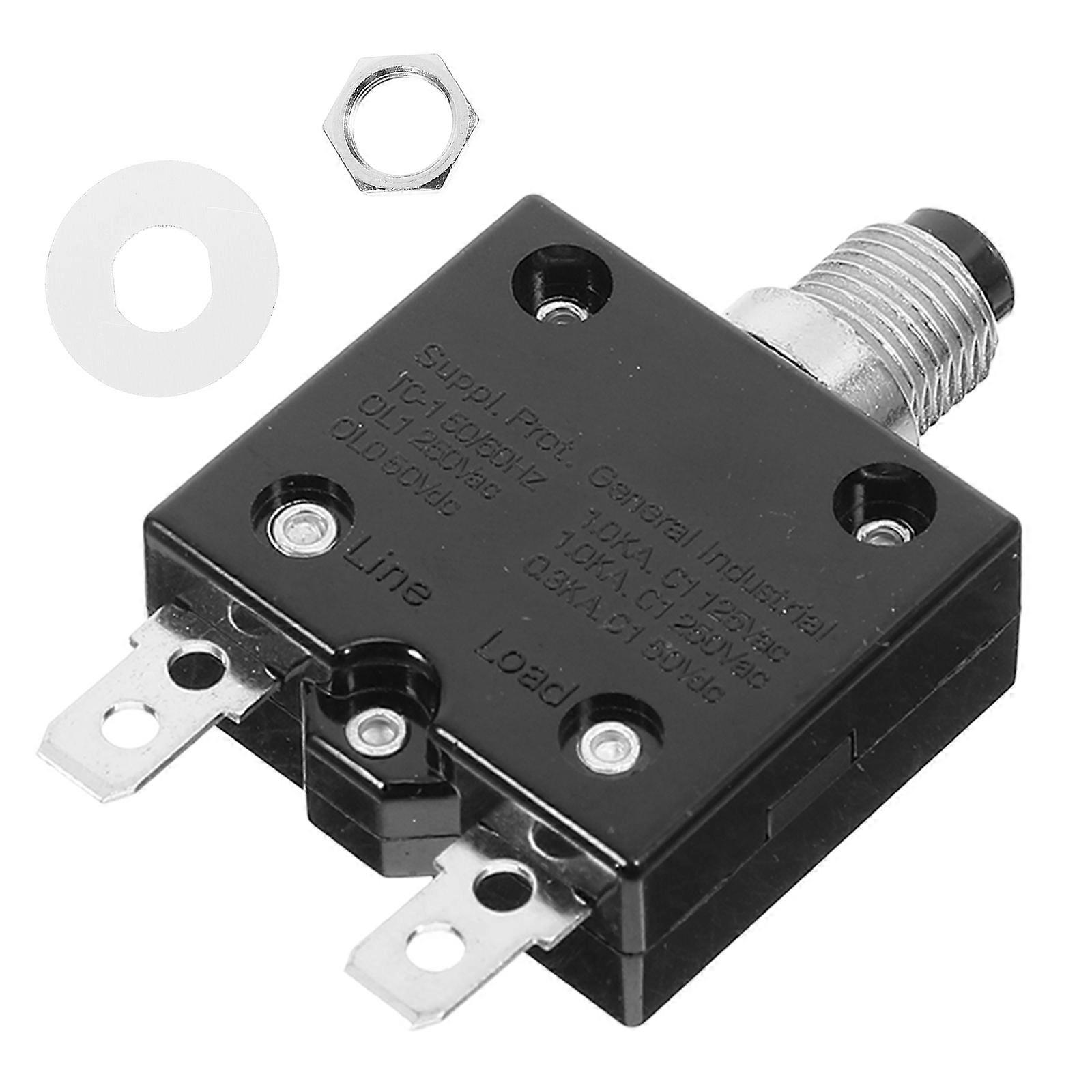 Push Button Circuit Breaker Manual Reset Overload Protector 15A for Use