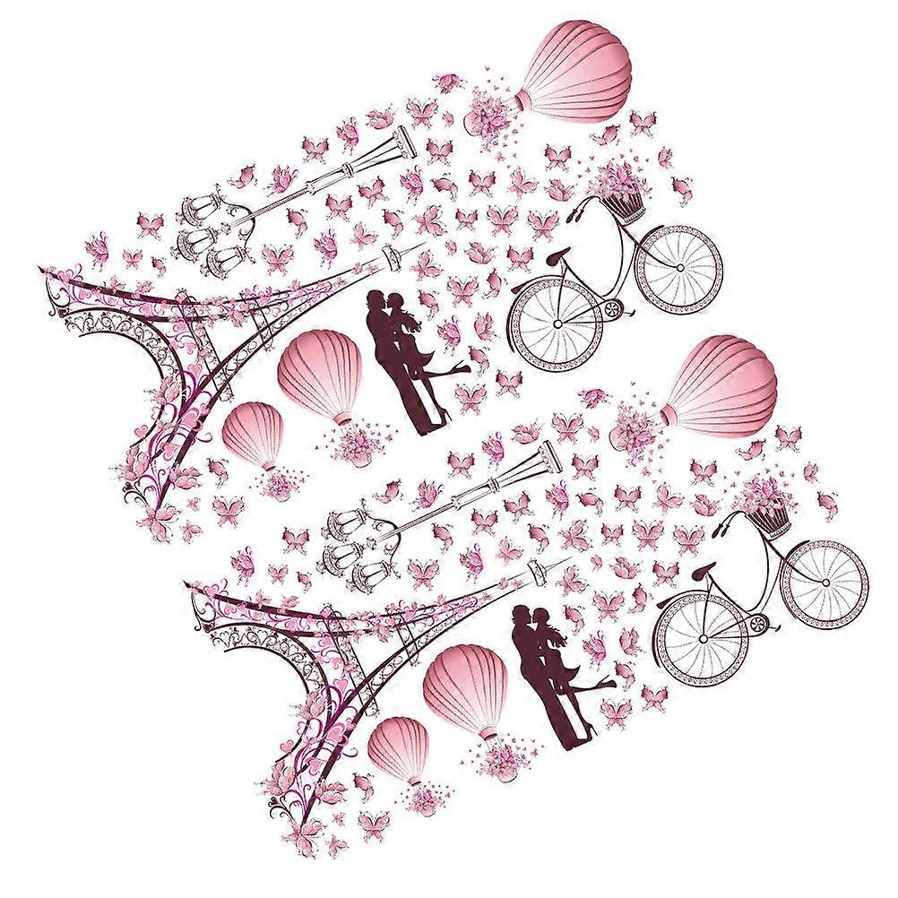 Valentine Decorative Eiffel Tower Sticker for Wall Decor 2 Sheets PVC