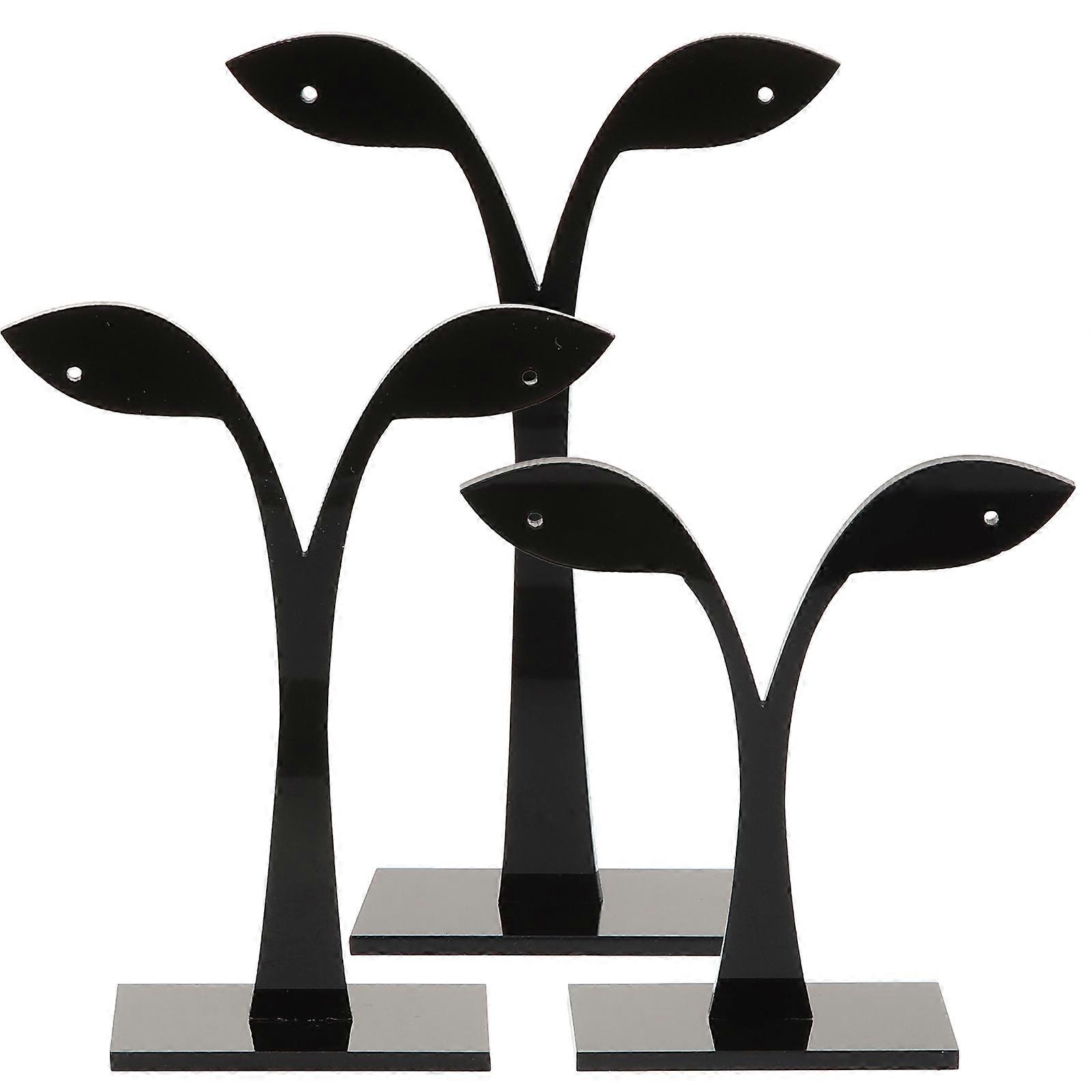 Acrylic Earrings Holder Leaf-Shaped Earrings Rack for 6Pcs Display Use