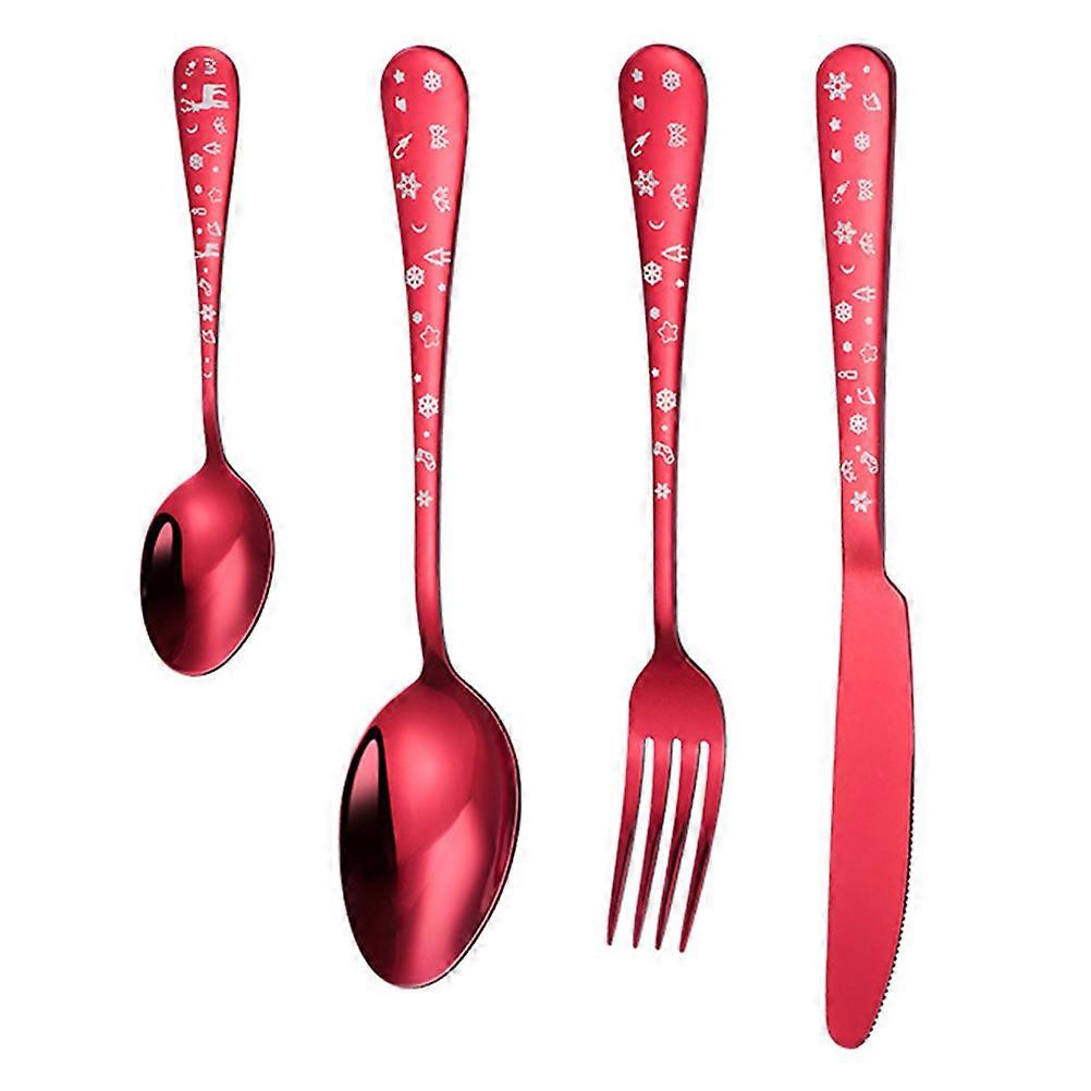 Christmas Theme Stainless Steel Flatware for Party Use 1Set
