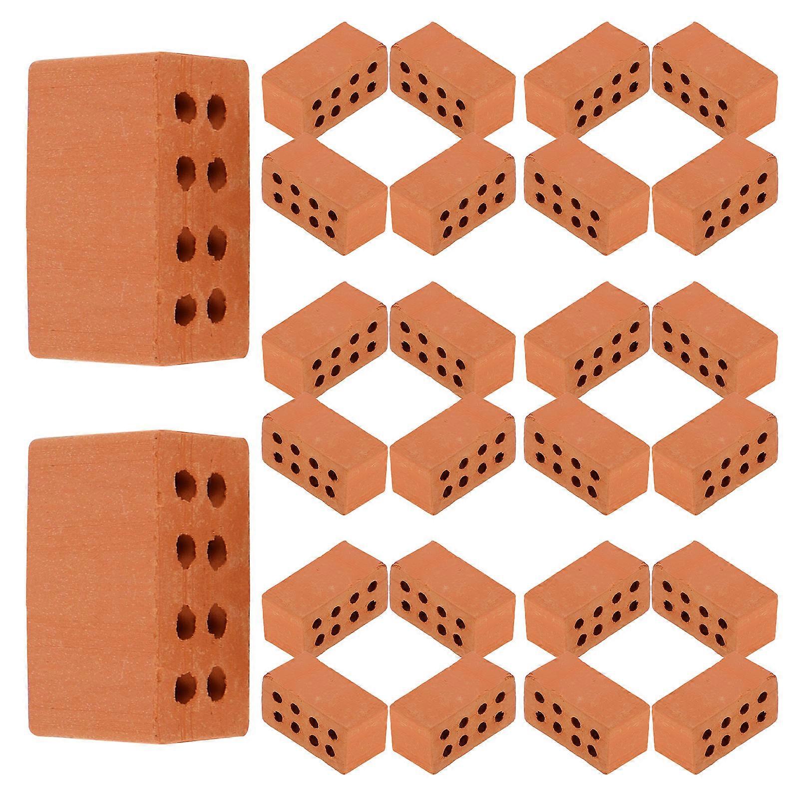 Miniature Bricks Light Brown Realistic Fake Bricks for DIY Projects 50Pcs