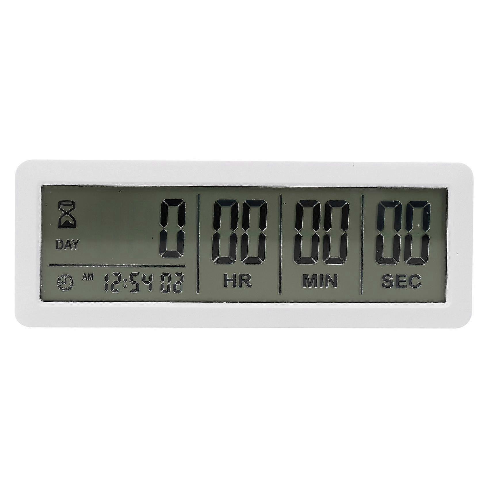 Big Digital Countdown Timer Clock - 999 Count Down Clock Timer for Graduation Lab Kitchen (White)