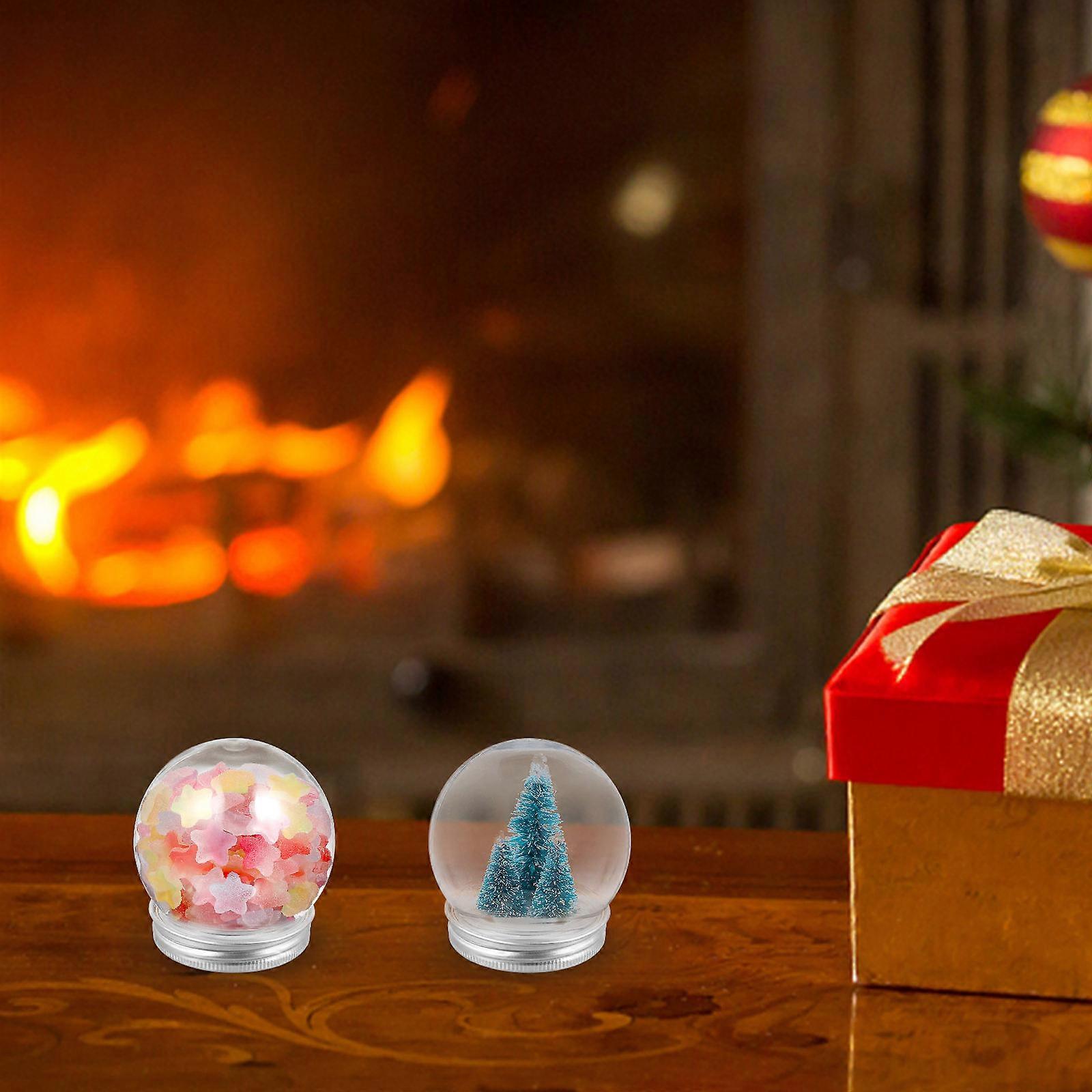 Transparent Plastic Snow Globe DIY Kit for Kids Playing 16Pcs