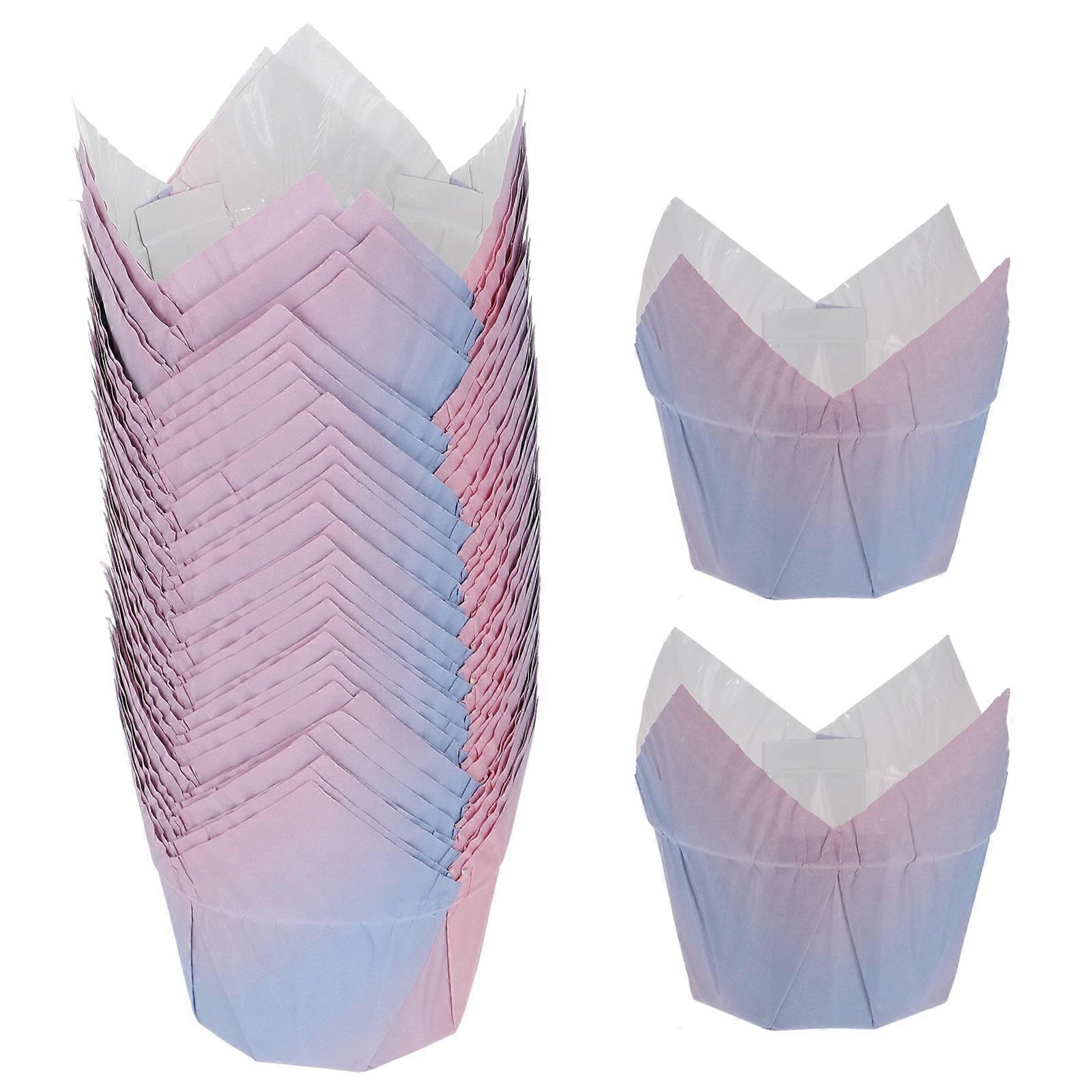 Multi Color Gradient Muffin Cup for Party Use 100Pcs Disposable Cups