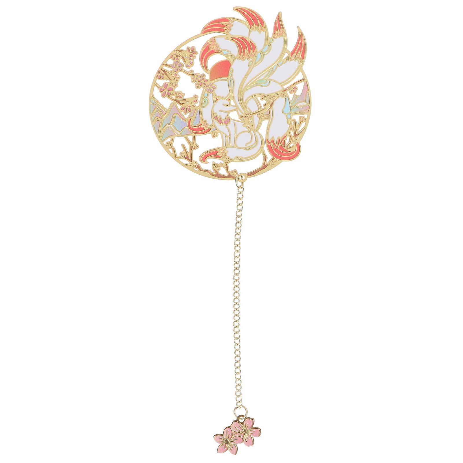 Decorative Brass Bookmark with Pendant for Readers Creative Page Marker