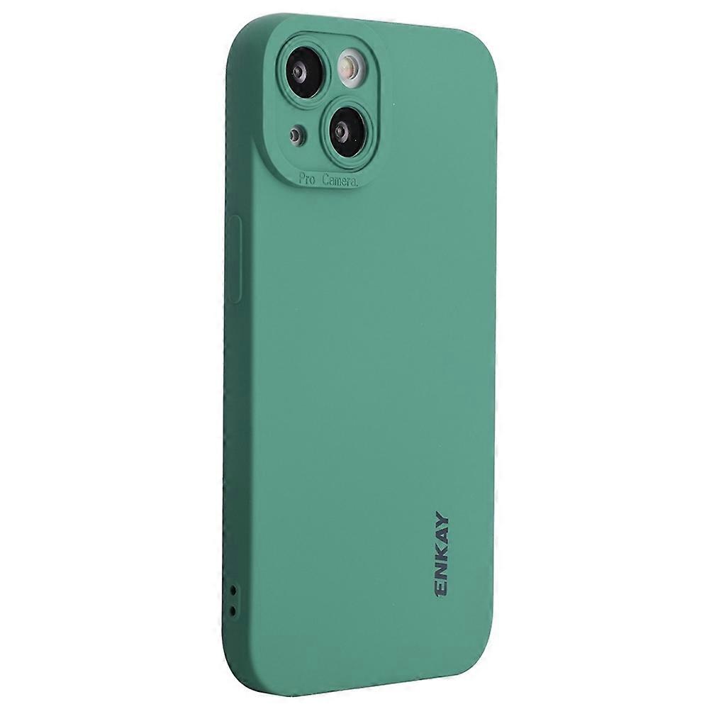 ENKAY HAT PRINCE For iPhone 14 Plus Solid Color Soft Liquid Silicone Case Camera Lens Precise Cutout