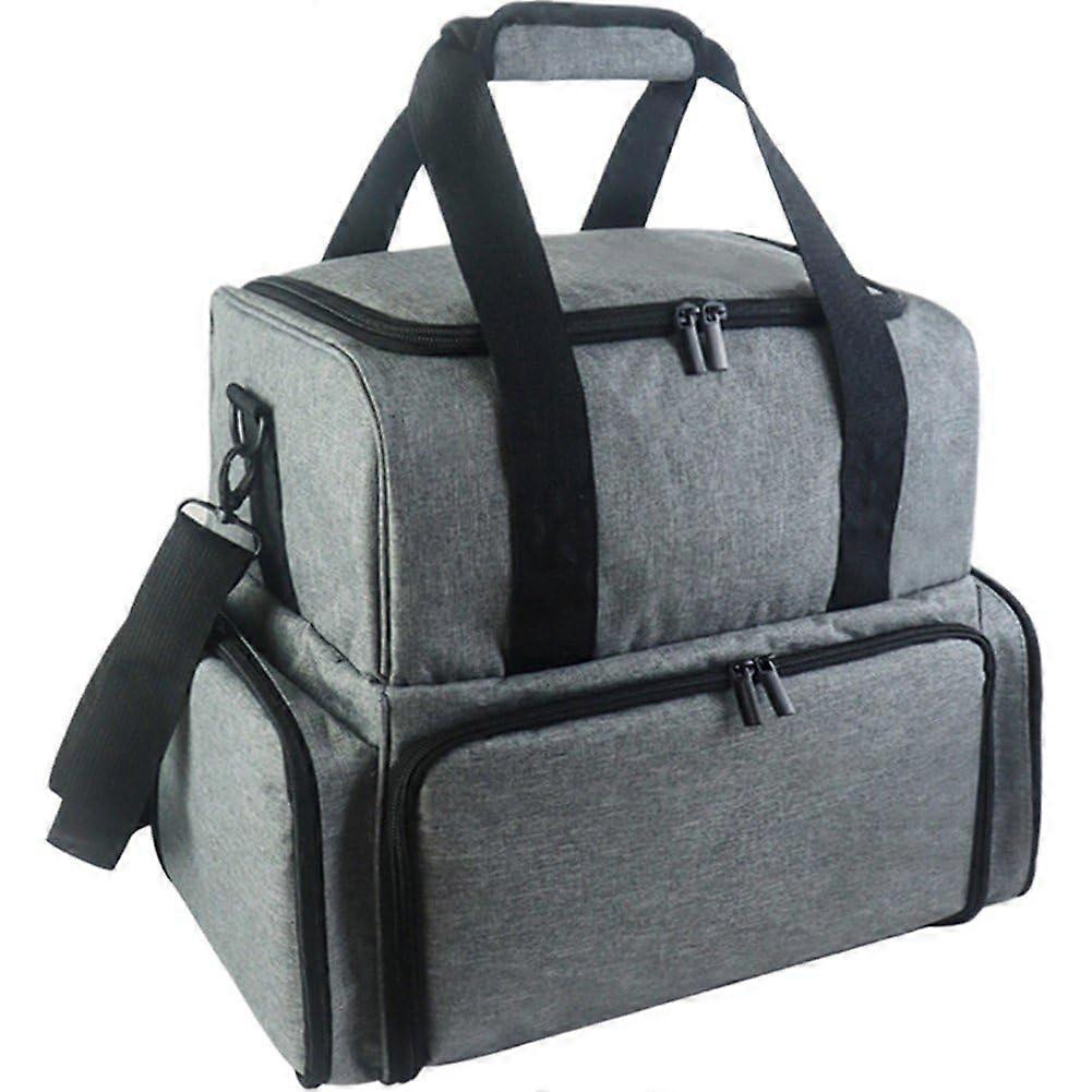 Large Gray Nail Polish Storage Case with Handle, Protective Organizer for Travel Manicure Tools