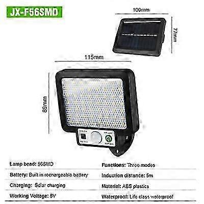 Solar Wall Light with Motion Sensor, 3 Modes Waterproof Outdoor Solar Security Lamp for Garden