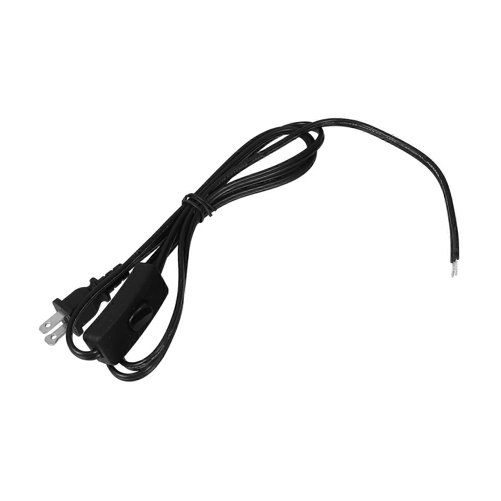 Flat Power Extension Cord with Safety Switch, Durable Replacement Power Cable for Electronics